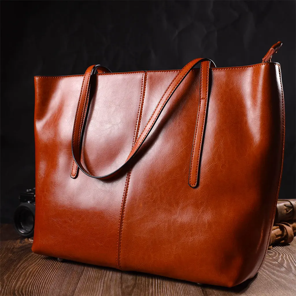 Жіноча шкіряна сумка Vintage 36х30х12 см sum0022696 - фото 6