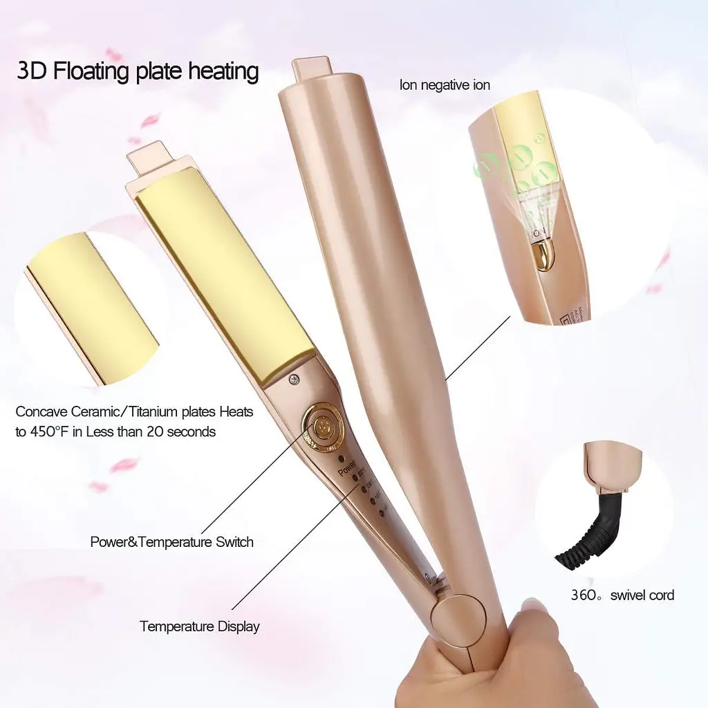 Плойка спіральна HAIR CurlingIron 2в1 WA-1 ∙ Універсальна плойка WA-1 для завивки та випрямлення волосся - фото 3
