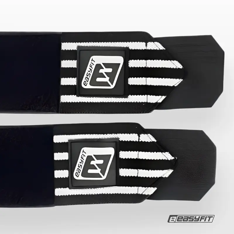 Кистьові бинти EasyFit на зап'ястя 50х8 см фіксатор, чорно-білі (EF-0060-GY) - фото 4