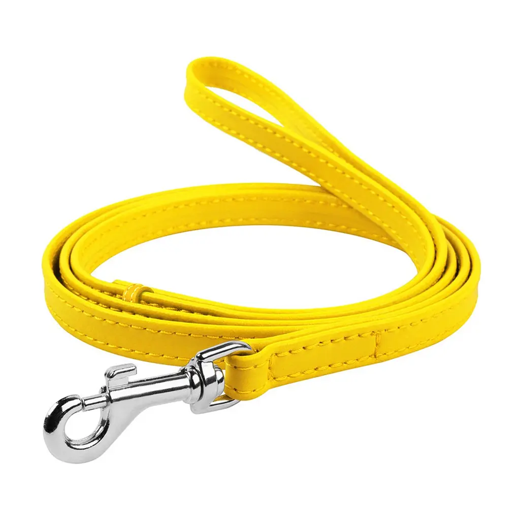 Повідець для собак WAUDOG Glamour шкіряний XS жовтий (33728)