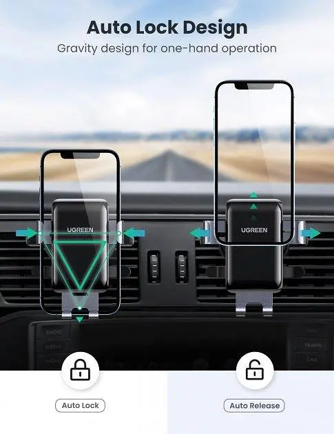 Кріплення для телефонів Ugreen LP274 Gravity Phone Holder for Round Air Vent 30401 - фото 2