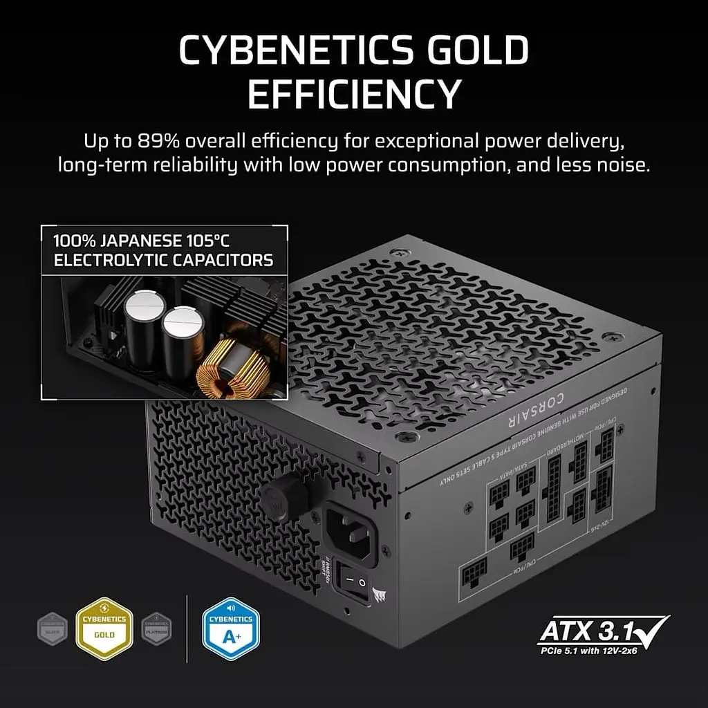 Блок живлення Corsair RM850x 850W ATX 3.1 80+ Gold (CP-9020299-EU) U1 - фото 6