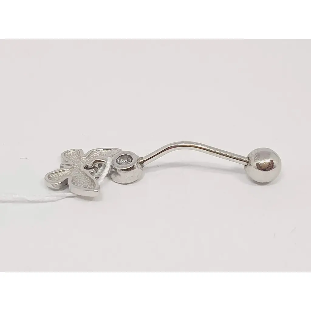 Серебряная серьга для пирсинга пупка Ирий. 6018 - фото 2