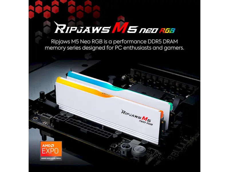 Пам'ять для настільних комп'ютерів G.Skill 32 GB (2x16GB) DDR5 6000 MHz Ripjaws M5 Neo RGB (F5-6000J3636F16GX2-RM5NRW) - фото 8