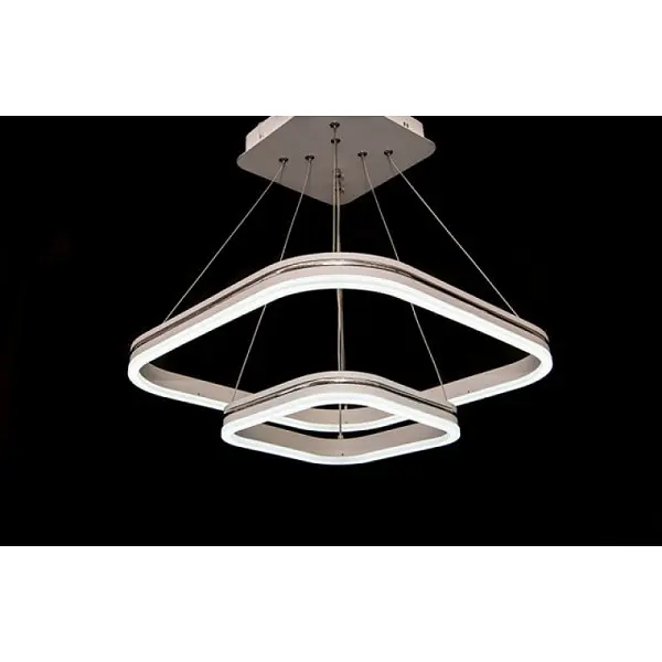 Світлодіодна led люстра квадрати Linisoln 55067-2/450+250 WH - фото 2