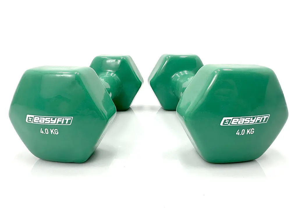 Гантель для фітнесу 4.0 кг EasyFit із вініловим покриттям зелена (EF-0040-GN) - фото 2