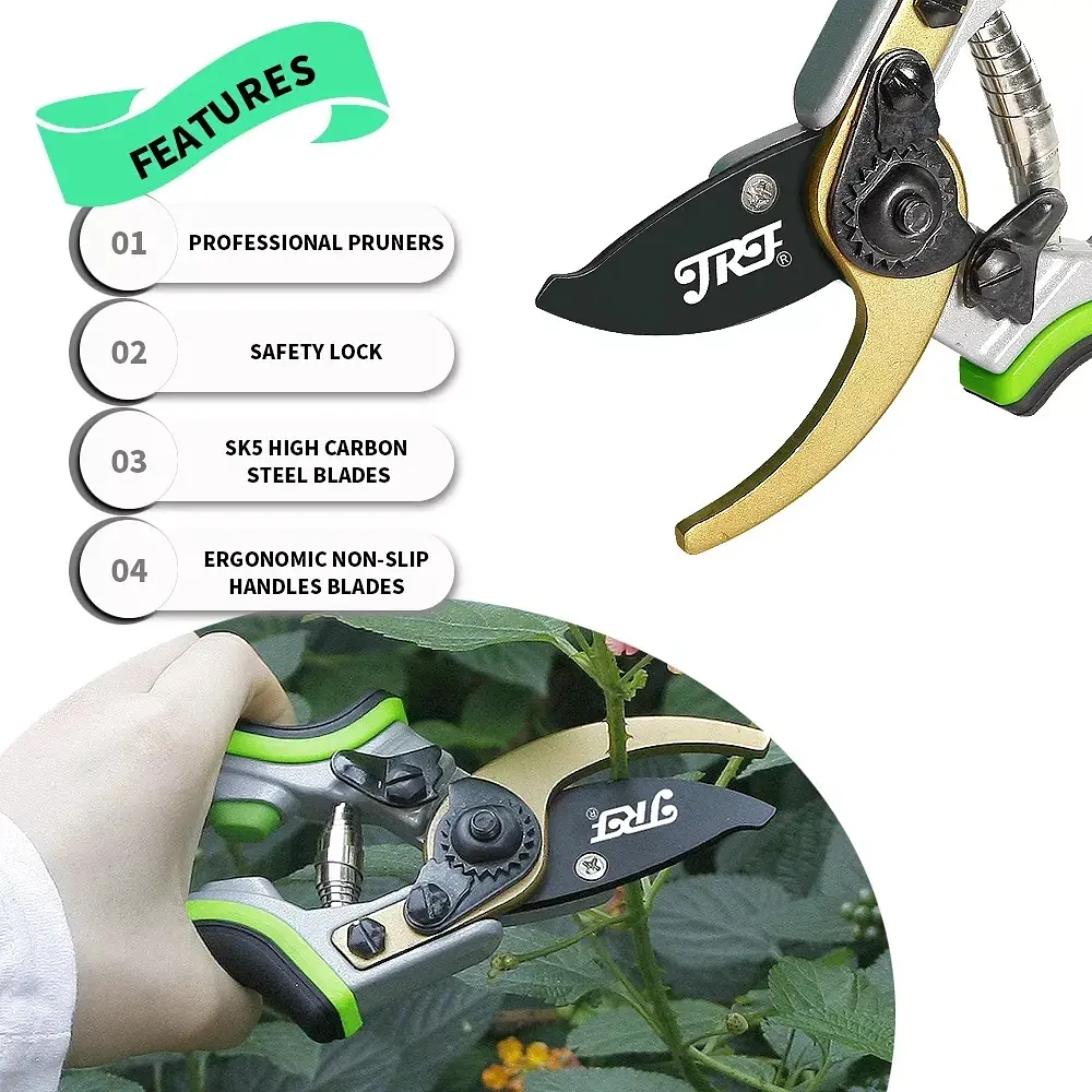 Профессиональный садовый секатор JRF-B0408 для обрезки деревьев и различных растений - фото 8