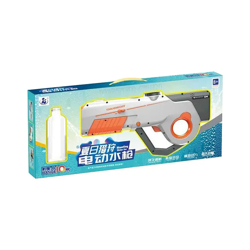 Водяний акумуляторний автомат Water Gun 8002C (600ml) with lithium battery White / Orange - фото 3