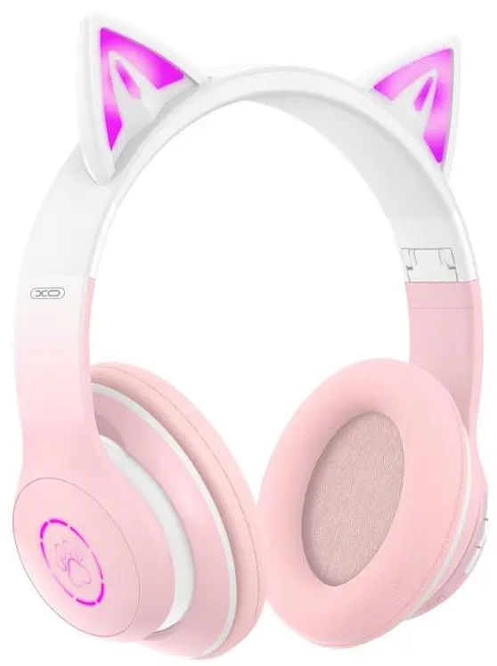 Безпроводові навушники XO BE38 Cats Ear Colourful Lights Розовий - фото 2