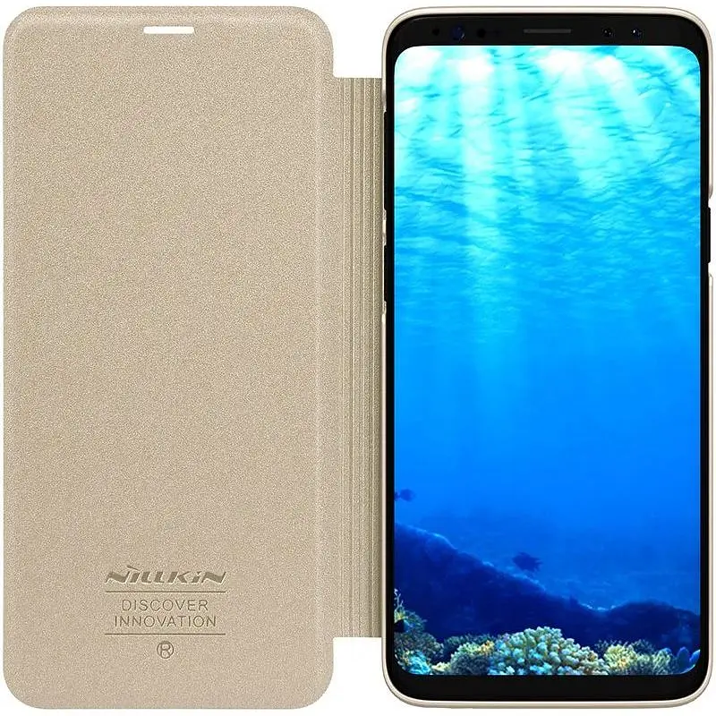 Чохол-книжка Nillkin Sparkle Leather Case Samsung Galaxy S9 Gold - фото 5