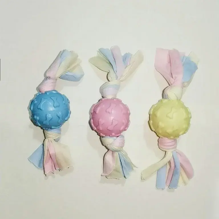 Жувальна іграшка для собак Derby Candy ball with bones and cotton rope - фото 4