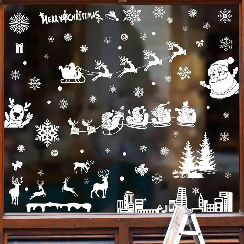 Набір новорічних наклейок на вікно New Year 3 9116 20×30 см 9 аркушів - фото 4