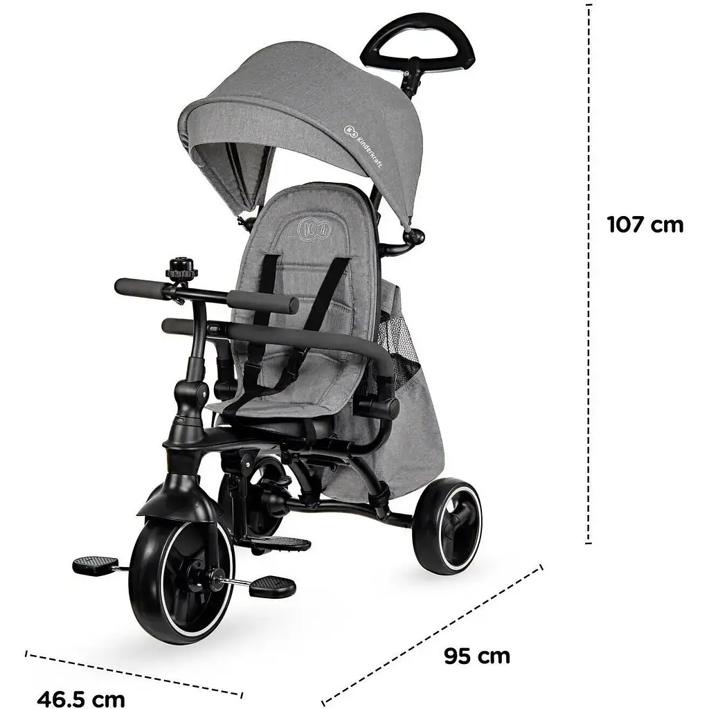 Триколісний велосипед Kinderkraft Jazz Grey сірий (00-00303945) - фото 14