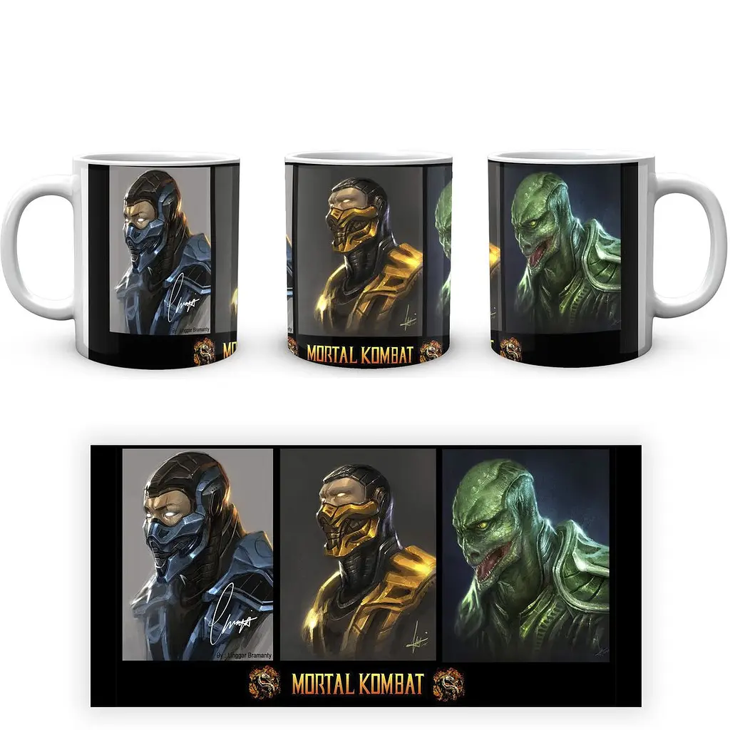 Кухоль GeekLand Mortal Kombat Мортал Комбат Саб-Зіро Скорпіон Рептилія MK.02.375 330 мл білий - фото 3