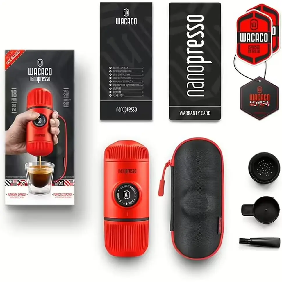 Еспресо-кавоварка Wacaco Nanopresso 18 бар 80 мл Чорно-червоний (2772991930) - фото 2