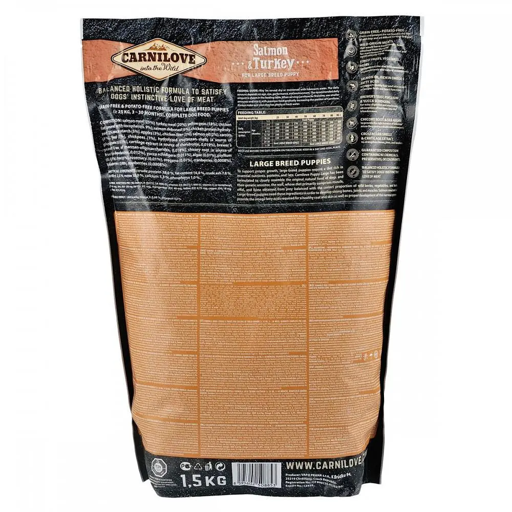 Сухой корм Carnilove Puppy Large Breed Salmon & Turkey 1.5 кг для щенков больших пород - фото 4