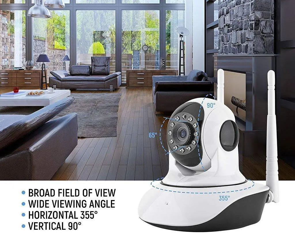 Бездротова поворотна камера IP, панорамна камера V380 Q5 IP360 градусів - фото 2