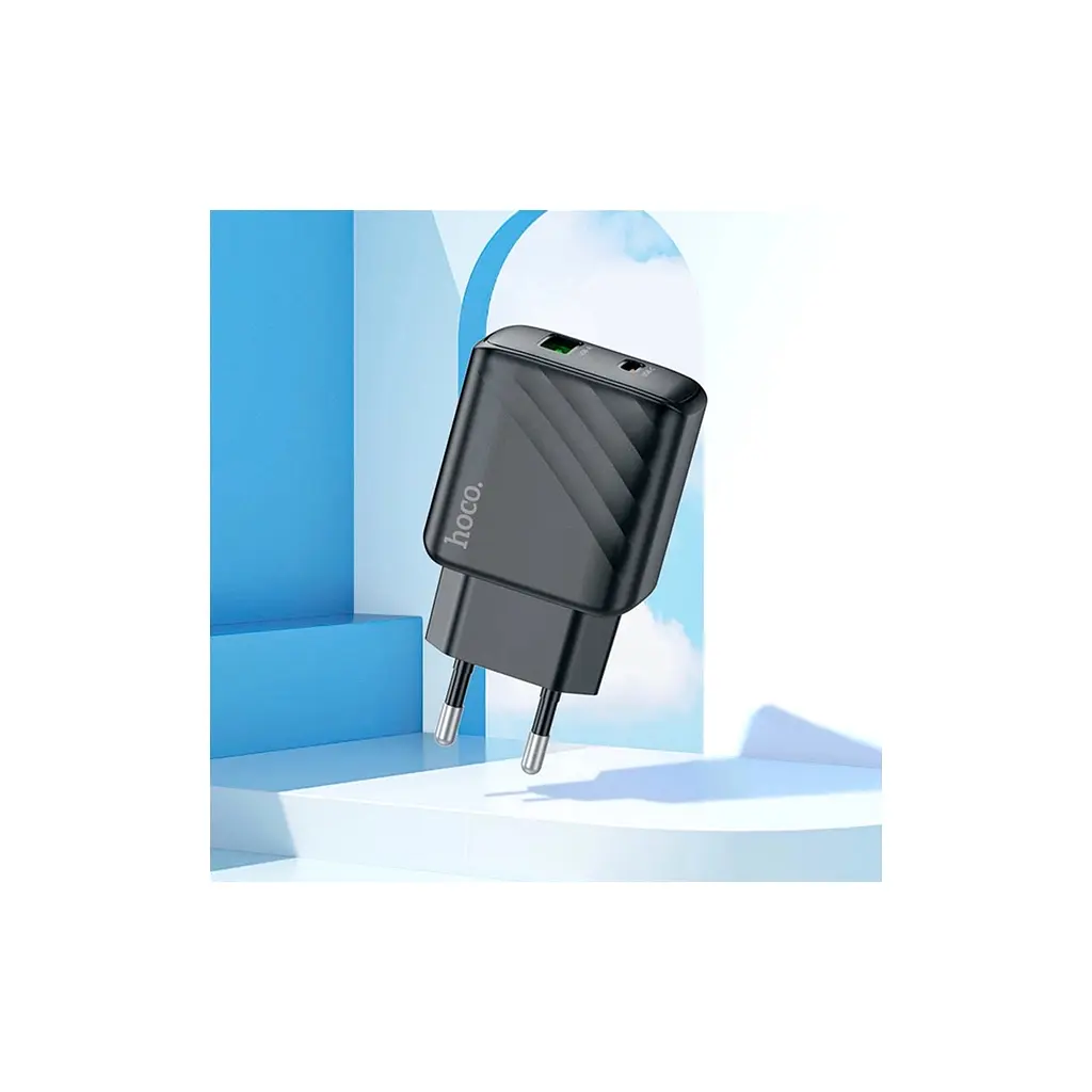 Зарядний пристрій HOCO CS23A USB-C PD30W + 1xUSB QC3.0 + cable USB-C to Lightning black (6942007609951) - фото 7