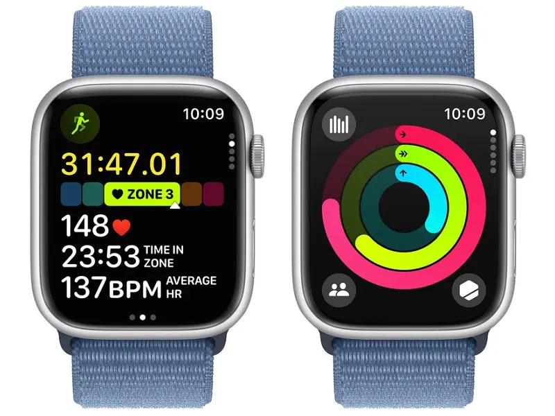 Смарт-годинник Apple Watch Series 9 GPS 41mm Silver Aluminum Case with Winter Blue Sport Loop (MR923) - фото 8