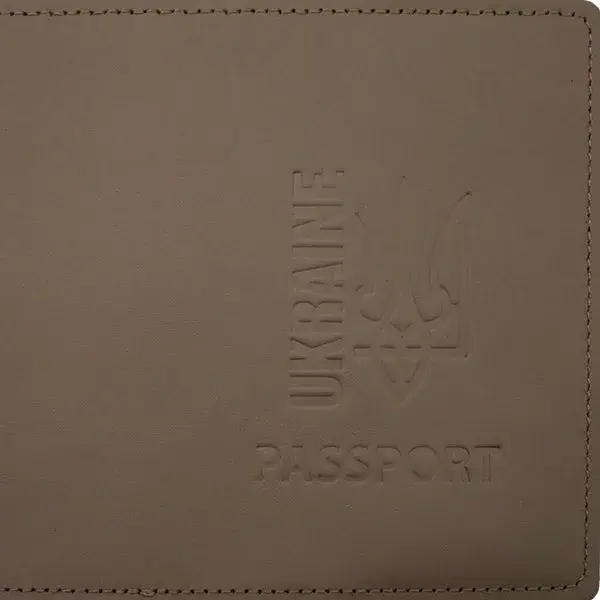 Обклад. Passport Ukraine Тризуб шкіра беж. тисн. №36261 - фото 3