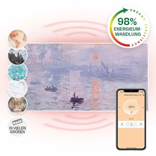 Инфракрасный обогреватель Klarstein Wonderwall Air Art Smart 700Вт (10035133) - фото 2