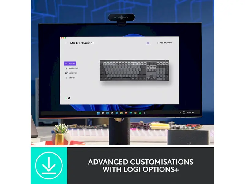 Клавіатура Logitech MX Wireless Illuminated Performance Graphite Clicky (920-010759) - фото 9