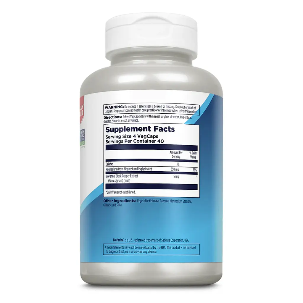 Магній гліцинат, Magnesium Bisglycinate 350 - 160 veg caps - фото 2