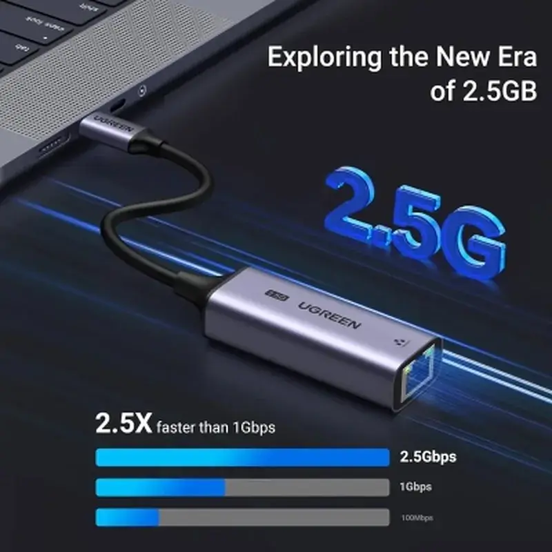 Перехідник USB-C to RJ45 Ethernet 2500Mbps Ugreen (25052) - фото 2