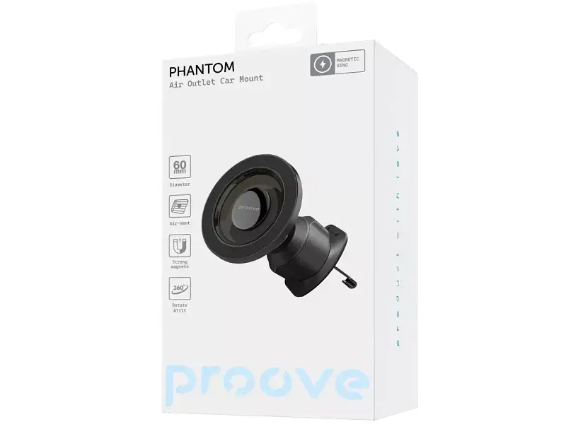 Автомобільний тримач для смартфона Proove Phantom Air Outlet Car Mount Black (CHPM00000001) - фото 2