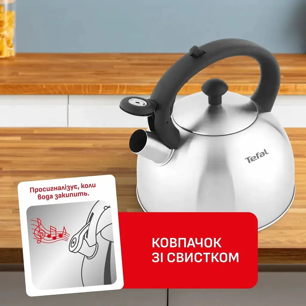 Чайник зі свистком Tefal Duetto+ 2.5 л сірий (N4210310) - фото 7