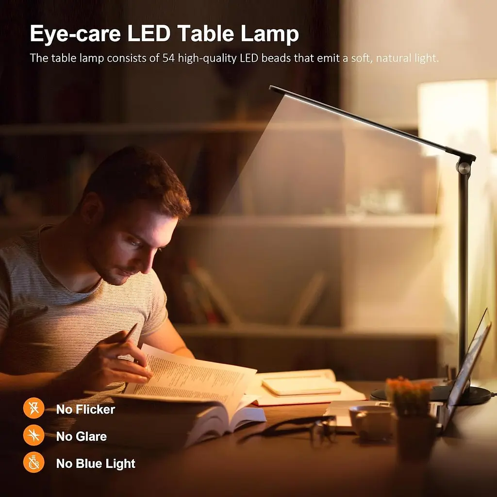 Настільна LED-лампа на стійці з таймером та USB-портами - фото 5