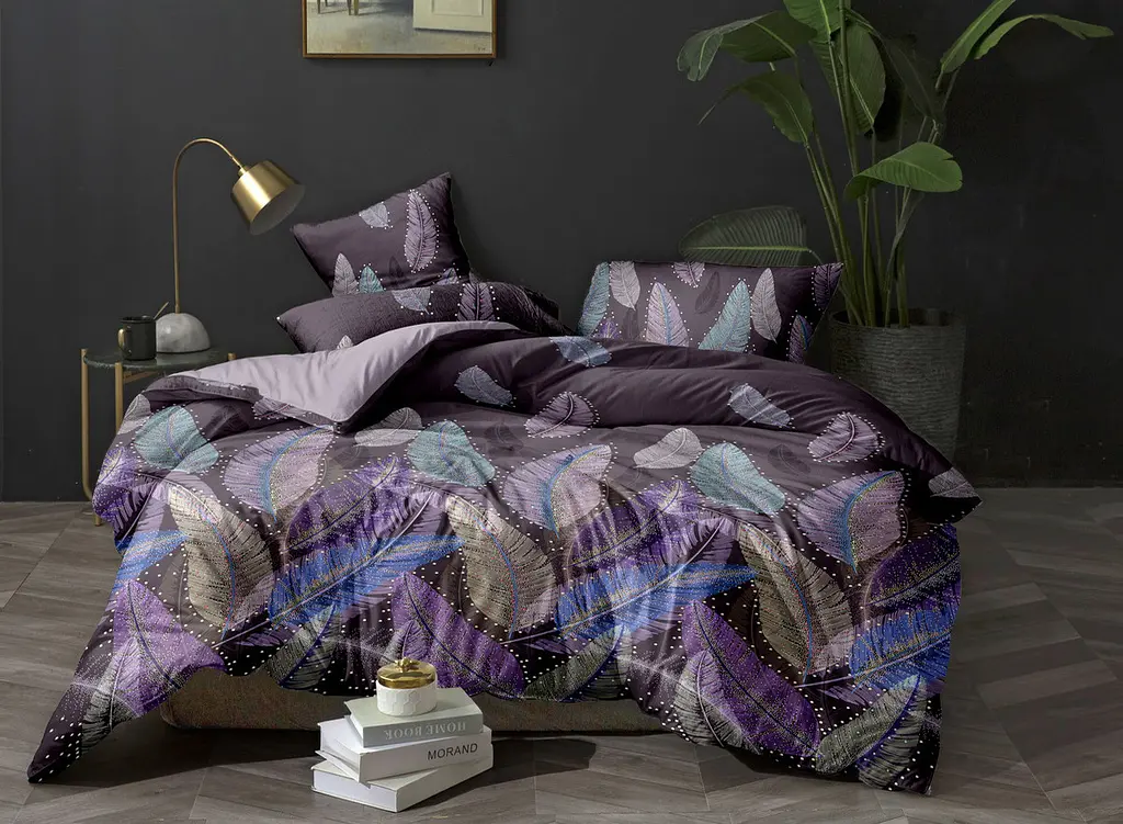 Комплект постільної білизни Ecotton двоспальний 180х215 см Перинка фіолетовий (20098АВ) (22762)