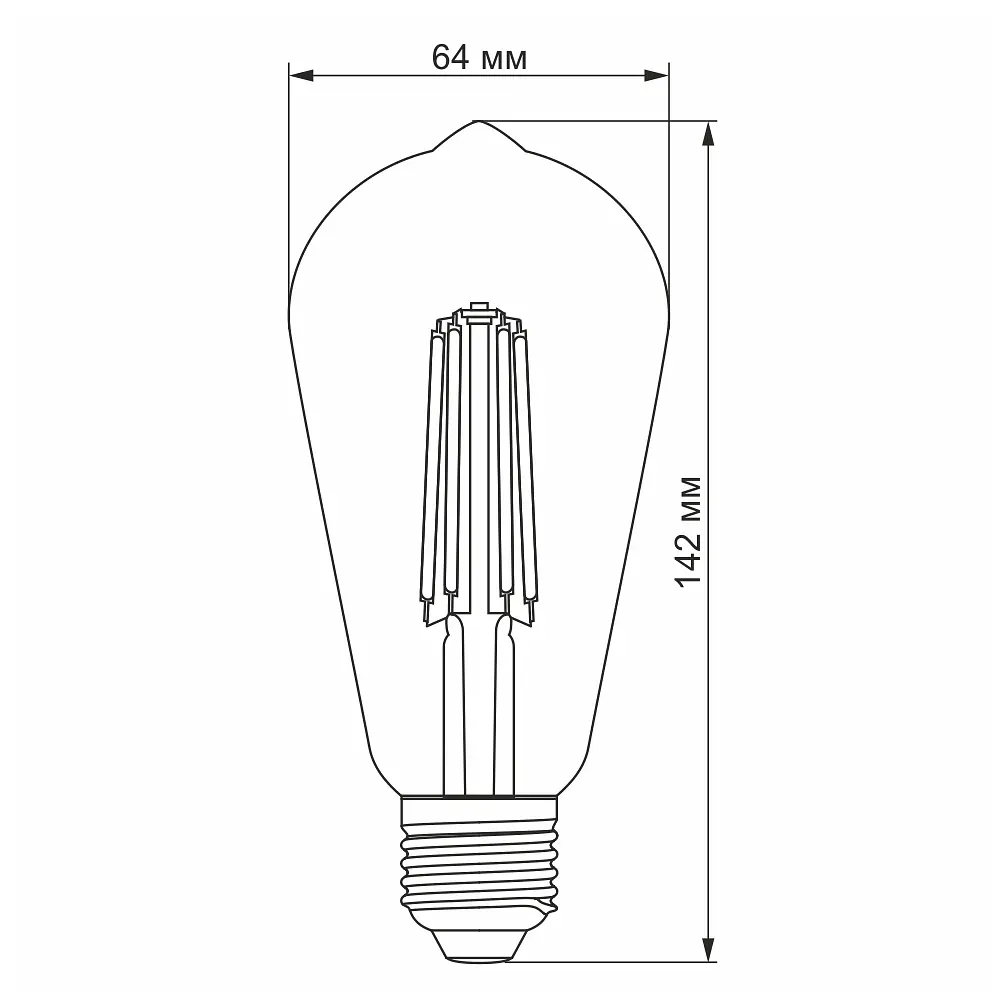 LED-лампа Videx Filament ST64FAD 6W E27 2200K димована бронзова (23978-000) - фото 4