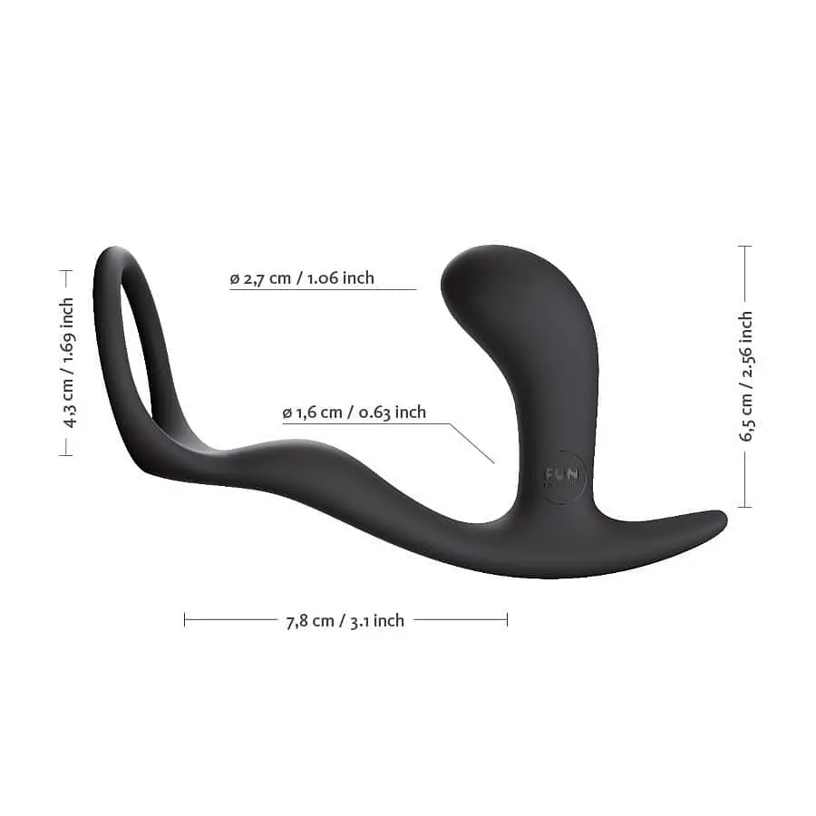 Масажер простати з ерекційним кільцем, 6.5х2.7 см (чорний) Fun Factory Bootie Ring - фото 3