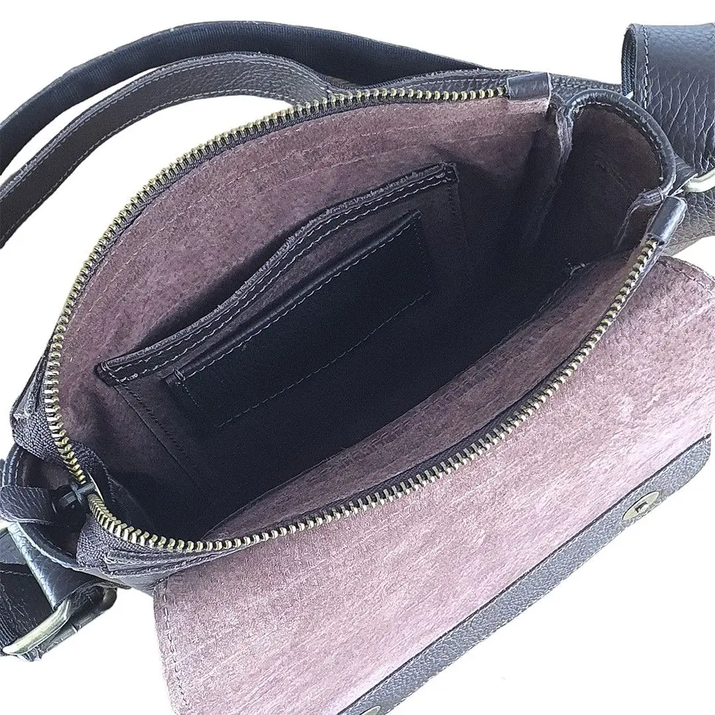 Чоловіча сумка через плече GS 23*20*7 см шкіряна флотар коричнева (АУ 001 кор Ф) 200 мм - фото 5