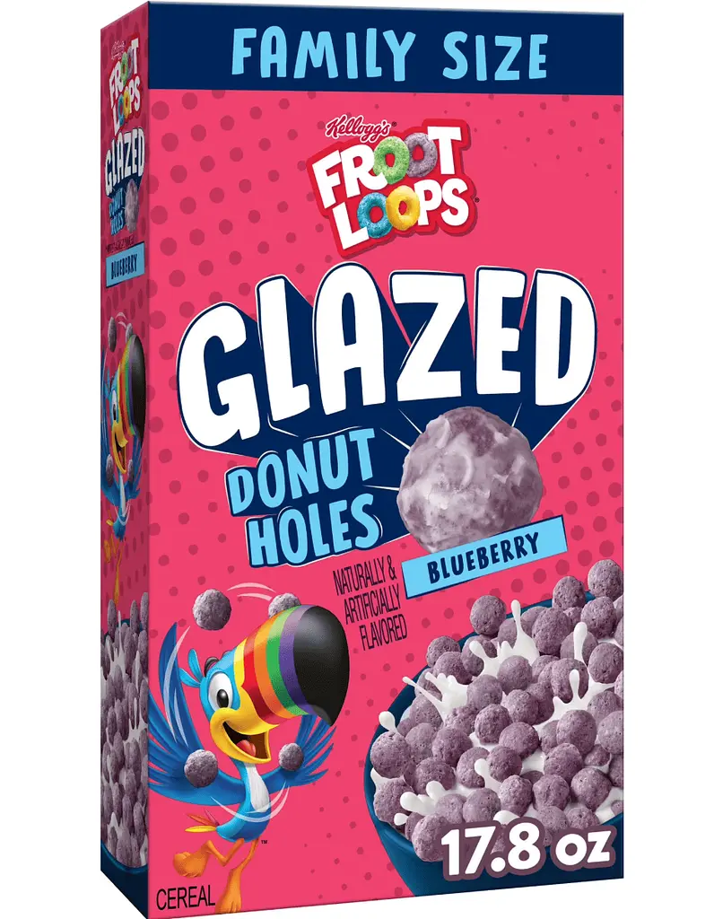 Сухий сніданок Kellogg's Froot Loops Glazed Donut Holes Blueberry Cereal 504г - фото 2