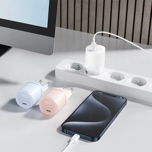 Сетевое зарядное устройство для XO L143(EU) PD20W Single USB-C Charger Синий - фото 2