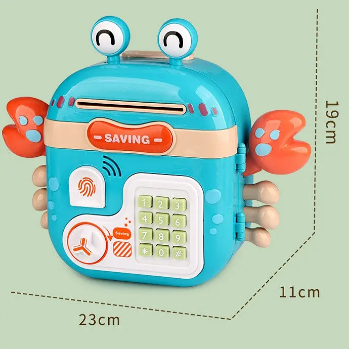 Дитяча скарбничка з Кодовим замком і відбитком Пальца Crab Piggy Bank - фото 9