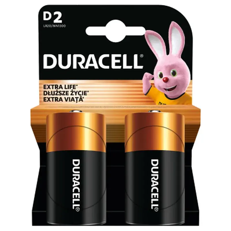Батарейка Duracell D LR20 лужна 2шт. в упаковці (81545439/5005987/5014435) - фото 2