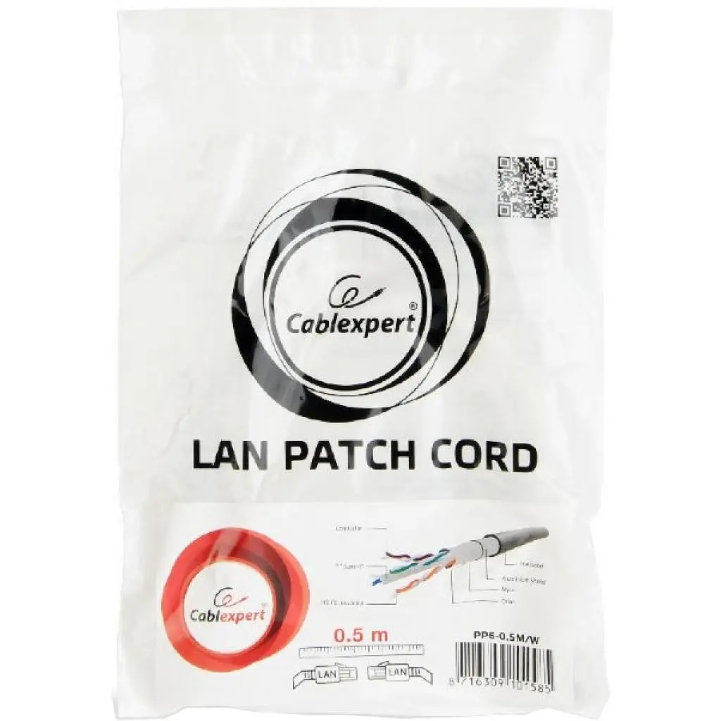 Патч-корд Cablexpert 1м FTP cat 6, white (PP6-1M/W) - фото 3