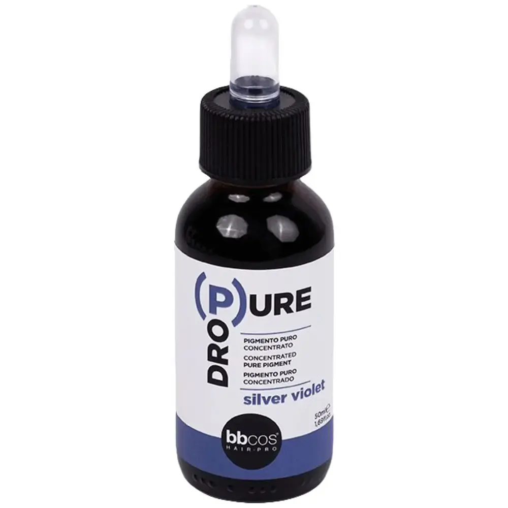 Преміальний концентрований прямий пігмент для волосся BBcos DroPure Silver Violet з ефектом кришталево-холодного блонду 50 мл