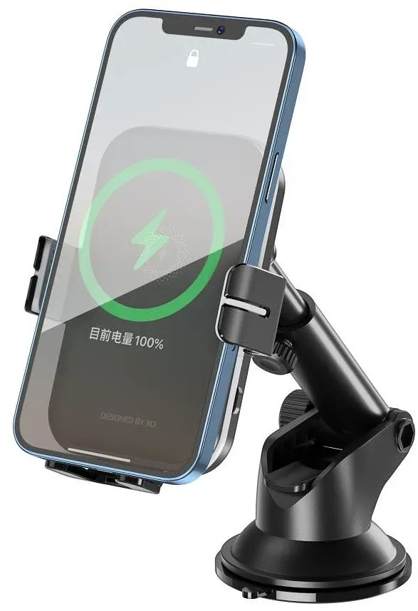 Автотримач XO WX027 Car holder 15W Wireless Charger Чорний - фото 3