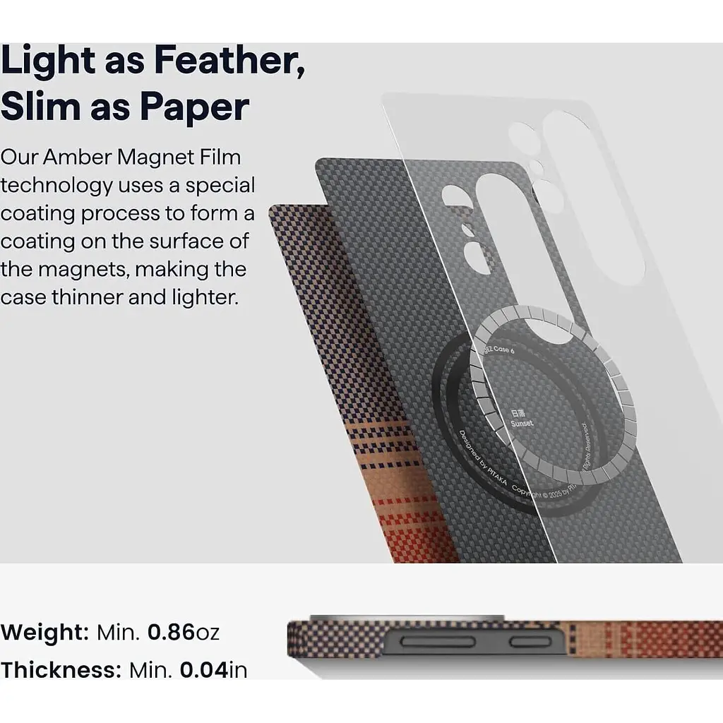 Оригінальний протиударний чохол Samsung Galaxy S25 Ultra Pitaka Tactile Woven Edge Case MagSafe (S938) Moonrise KS2502U - фото 9