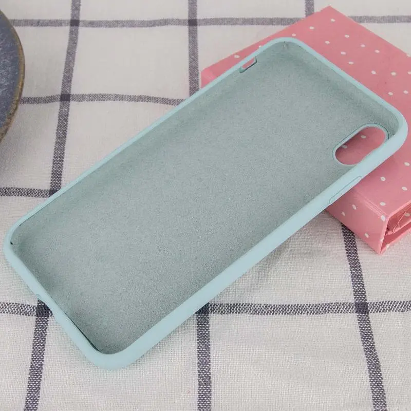 Чехол Silicone Case Full Protective (AA) NO LOGO для Apple iPhone X / XS (5.8) Бирюзовый / Turquoise - фото 3