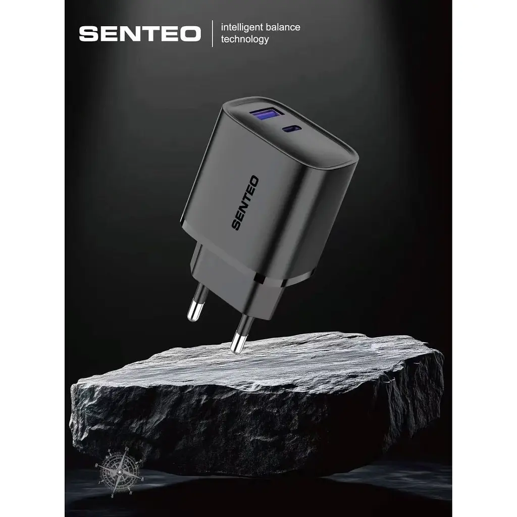 Мережевий зарядний пристрій Senteo T-06 PD+QC3.0 45 Вт чорний [175164] - фото 3
