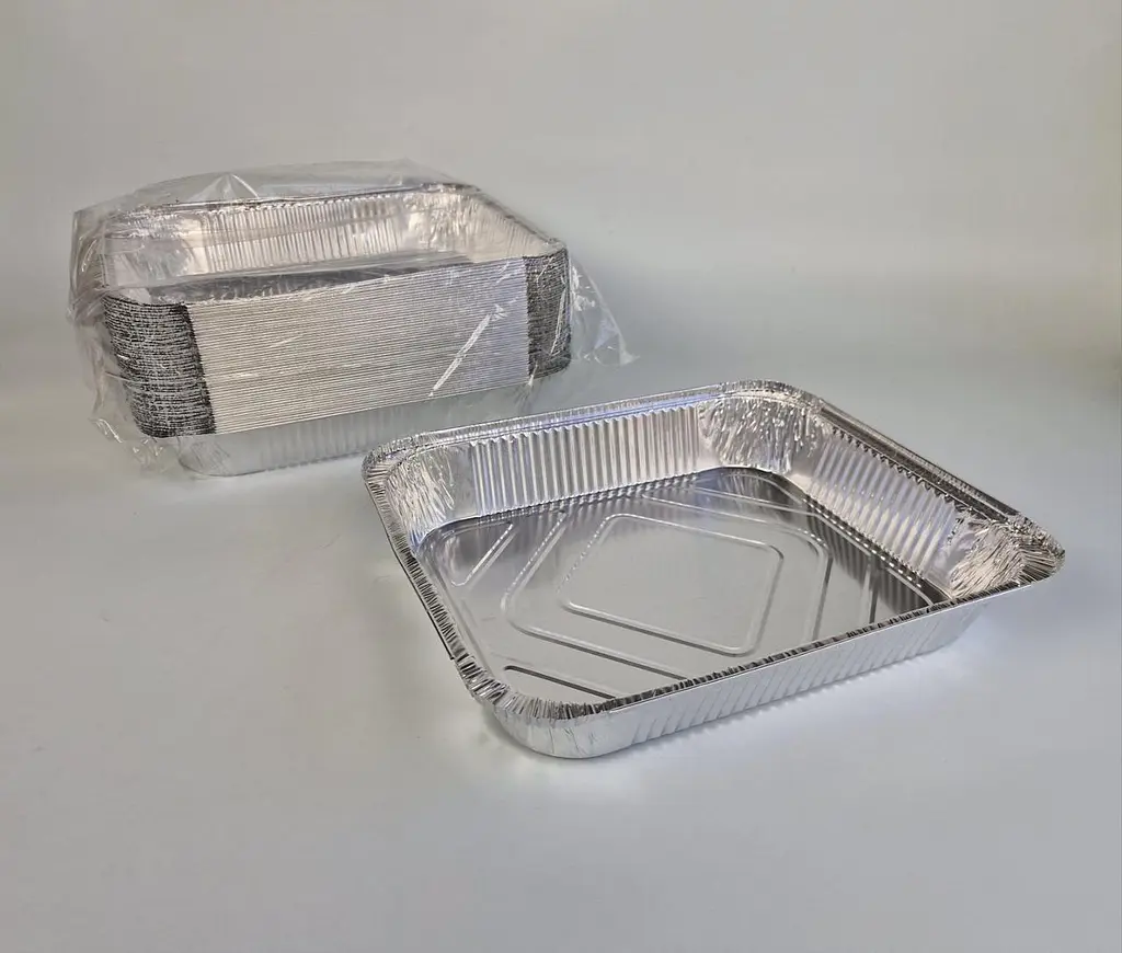 Контейнер прямоугольный из пищевой алюминиевой фольги 3100 мл 50 шт. (SP98L) - фото 3