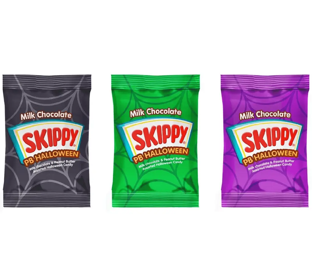 Шоколадні цукерки SKIPPY Milk Chocolate Peanut Butter Halloween Shapes Candy 100г - фото 4