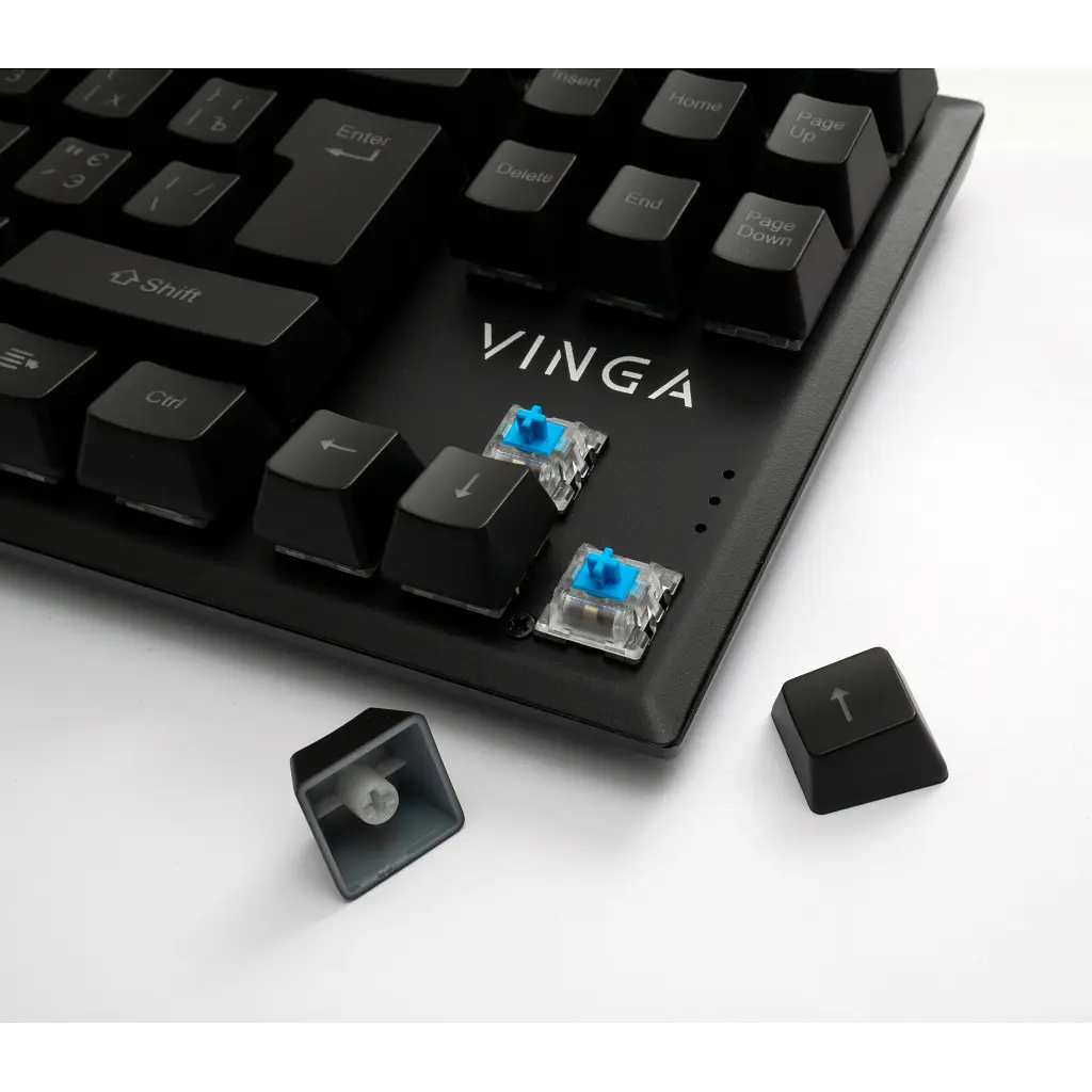 Клавіатура Vinga KBGM-110 87 key LED Blue Switch USB Black (KBGM-110 Black) - фото 7