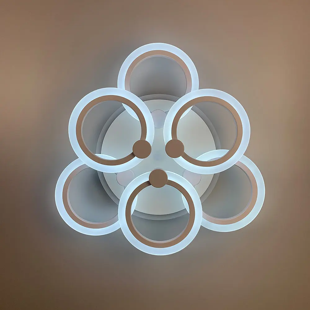 Светодиодная белая люстра Senta на 6 колец Line.F A 2374/3+3S WH - фото 4