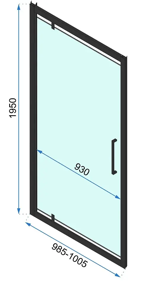 Душова кабіна Rea Rapid Swing 80x100 black REA-K6421 + REA-K6410, Чорний матовий, Універсальна, прозрачний, Чорний матовий - фото 6